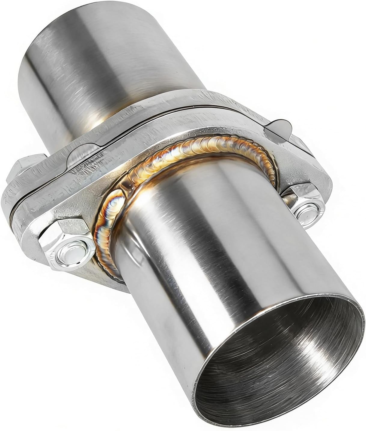 PTEROSAUR Exhaust Flange Repair Kit, 2.25" 3 Bolts T304 Stainless Steel Universal Flange Replacement Kit(2.25" ID to 2.25'' OD, 6" long)