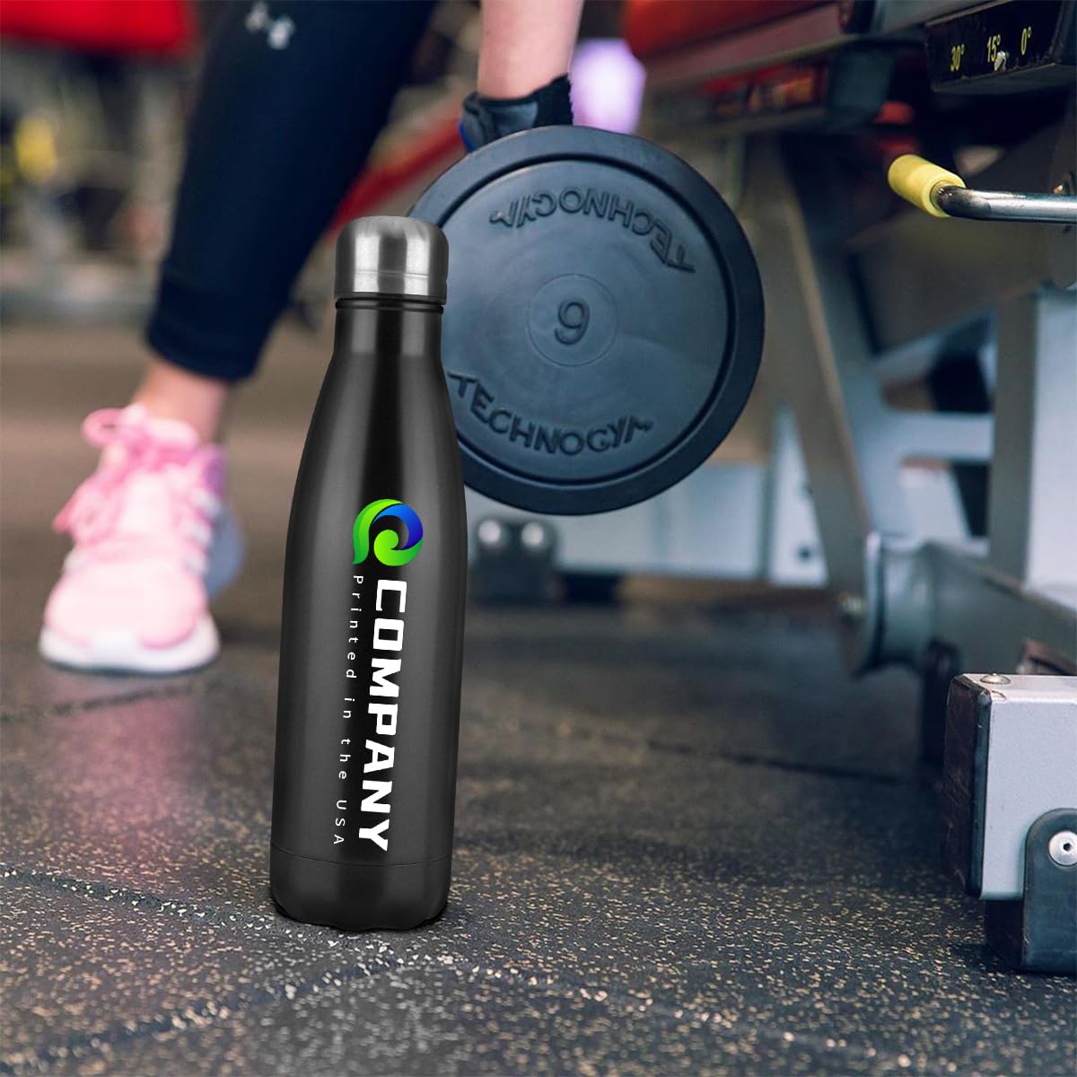 Personalisierte isolierte Wasserflasche, doppelwandige Edelstahl-Wasserflasche, auslaufsichere Thermosflasche, wiederverwendbare Wasserflasche für Sport und Reisen, Schwarz, 1 Stück