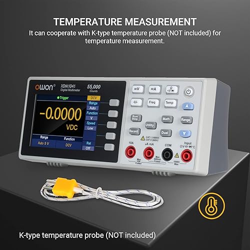 Miniatura 2 de OWON XDM1041 USB/RS232 Multímetro digital 55000 cuentas de alta precisión Medidor universal de temperatura de escritorio multímetros con pantalla