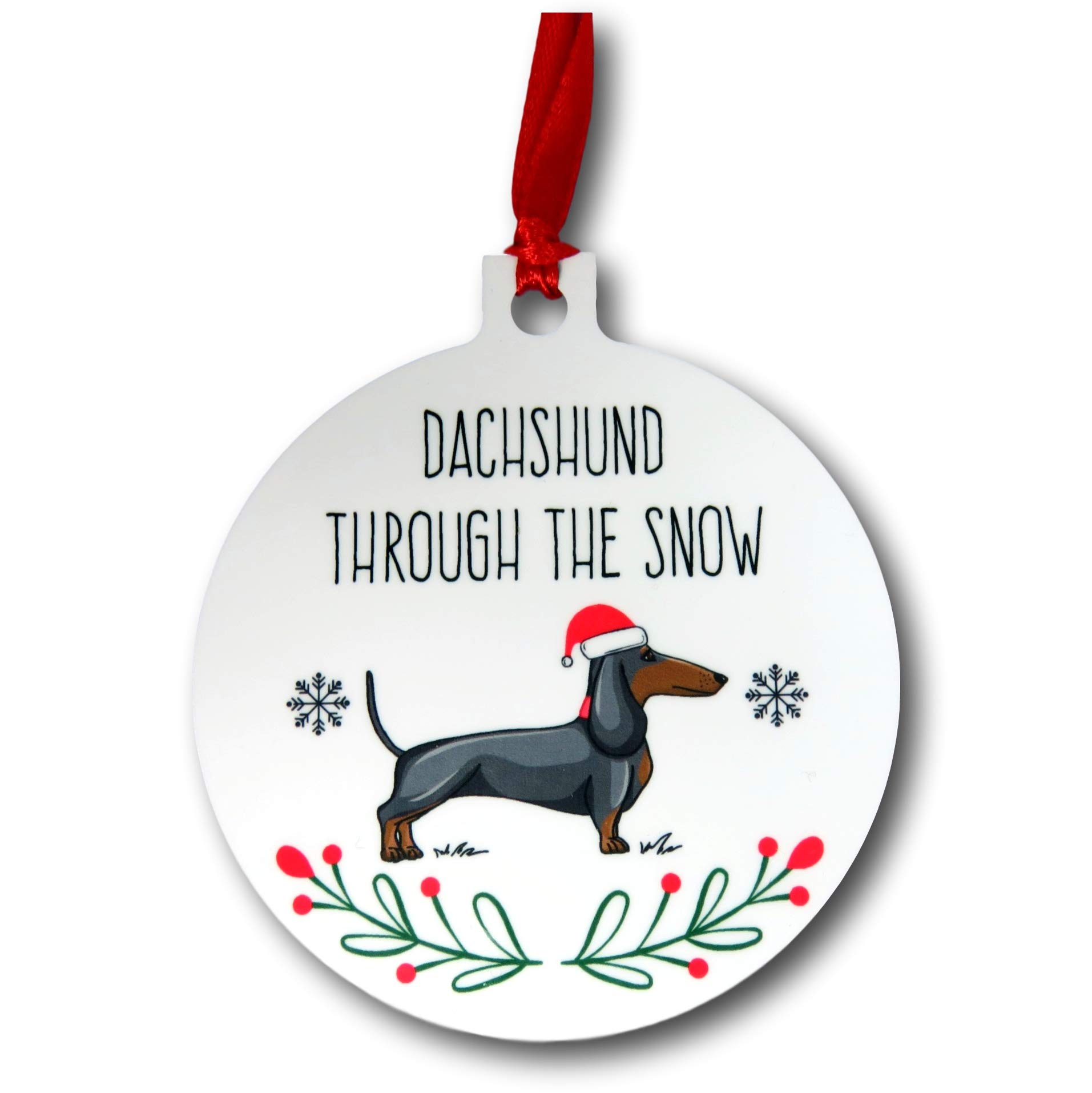 Dachshund through the snow Christmas Decoration | sausage dog present |dog decoration | Tree Decoration | Housewarming present Keepsake | tree ornament