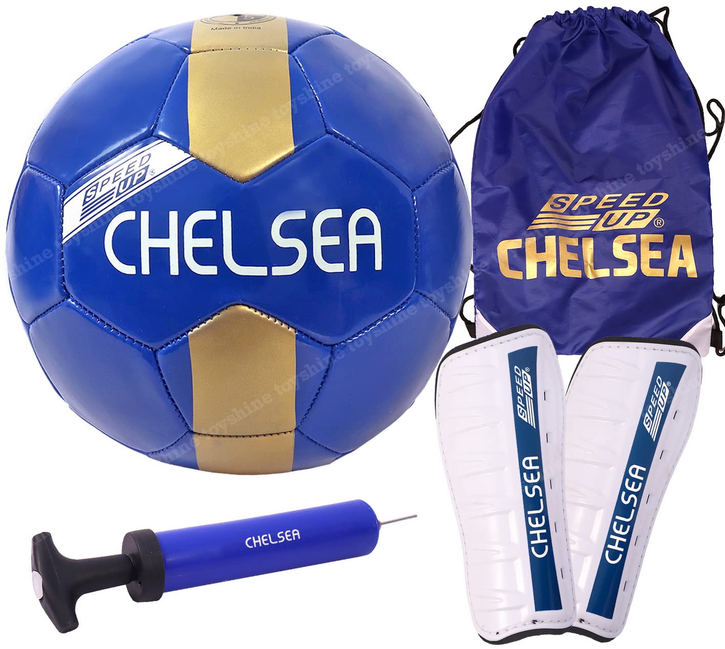 Toyshine Speed UP 4 in 1 Chel Football Combo Set Toy Gift for Kids | 1 Football, 1 Pair Shin Guard, 1 Pump, 1 Bag | Birthday Gift for Boys Girls Toddler 4-10 Year Old - SSTP (B0C391SDKK) Amazon Price History, Amazon Price Tracker