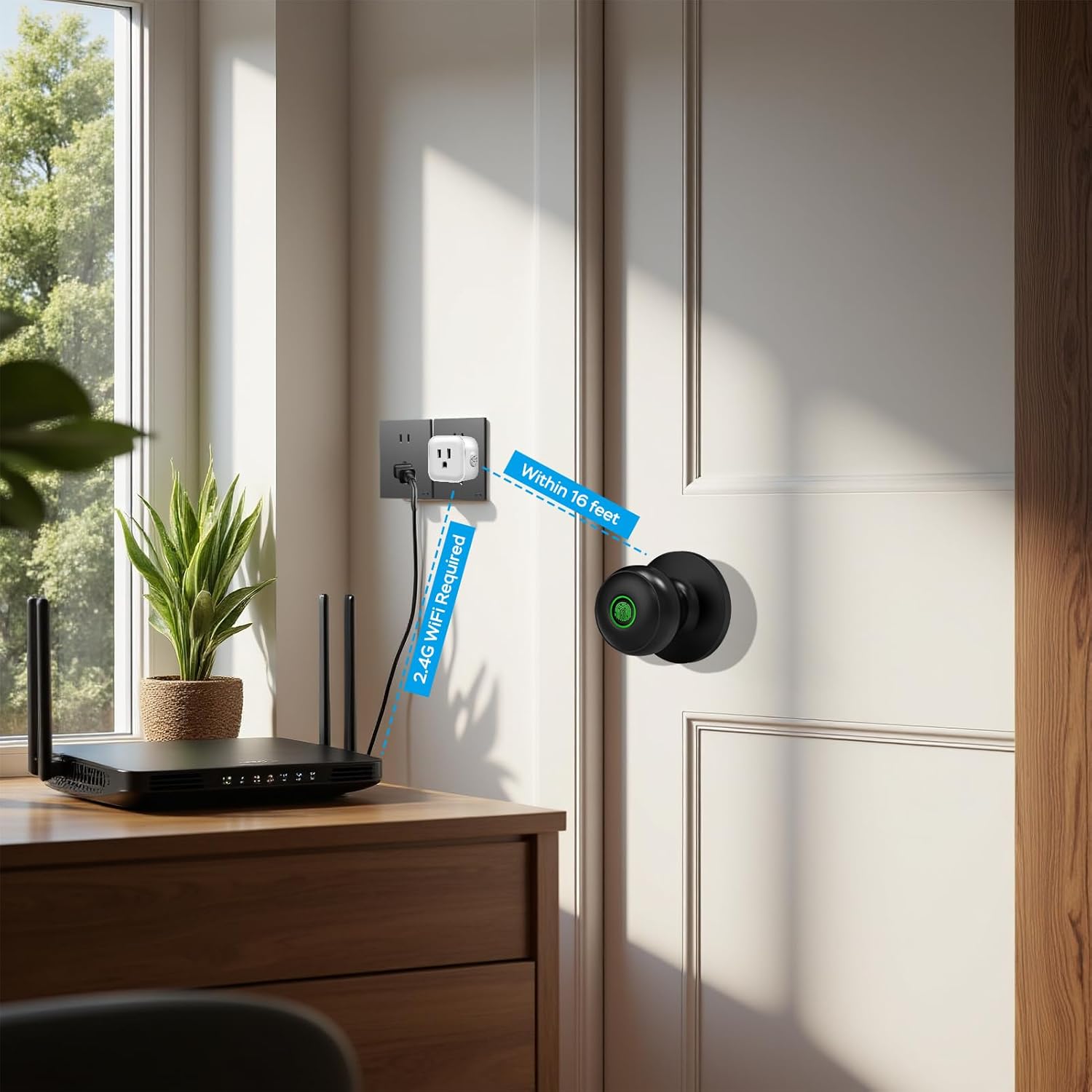GeekTale G3 Gateway for Smart Lock, WiFi Hub for Remote Control & Voice Control, Compatible with Alexa and Google Assistant