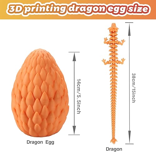 Miniatura 118 de Huevo de dragón impreso en 3D de 15 pulgadas, juguetes de cumpleaños de Navidad, regalo de relleno de calcetines, dragón de cristal articulado