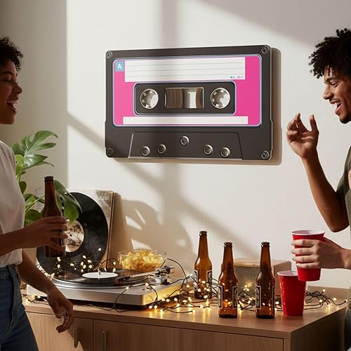 Miniatura 4 de Impresionante cinta de casete de los años 80 para decoración de fiestas, 1 pieza