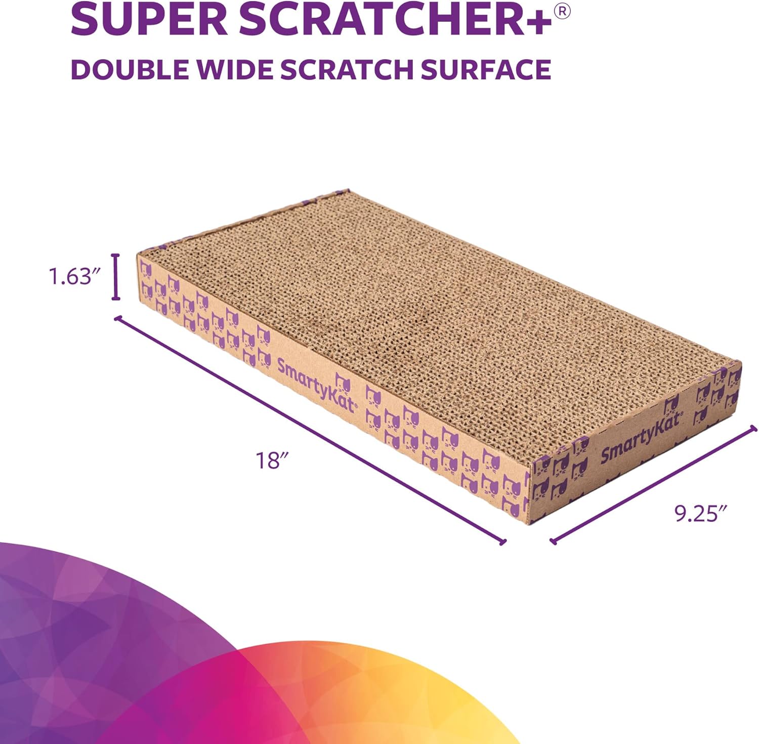 SmartyKat Super Scratcher+ Corrugated Cat Scratcher, Catnip Infusion Technology - Brown, Double Wide : Everything Else
