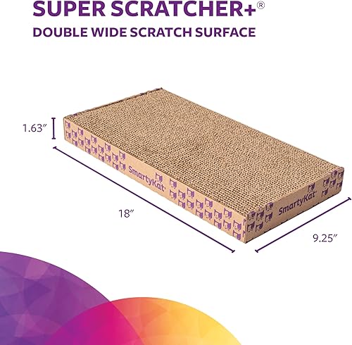 Miniatura 3 de SmartyKat Super Scratcher Double Wide Catnip-Infused Corrugated Cat Scratchers for Cats  Kittens Stimulating Promotes Healthy Nail Growth