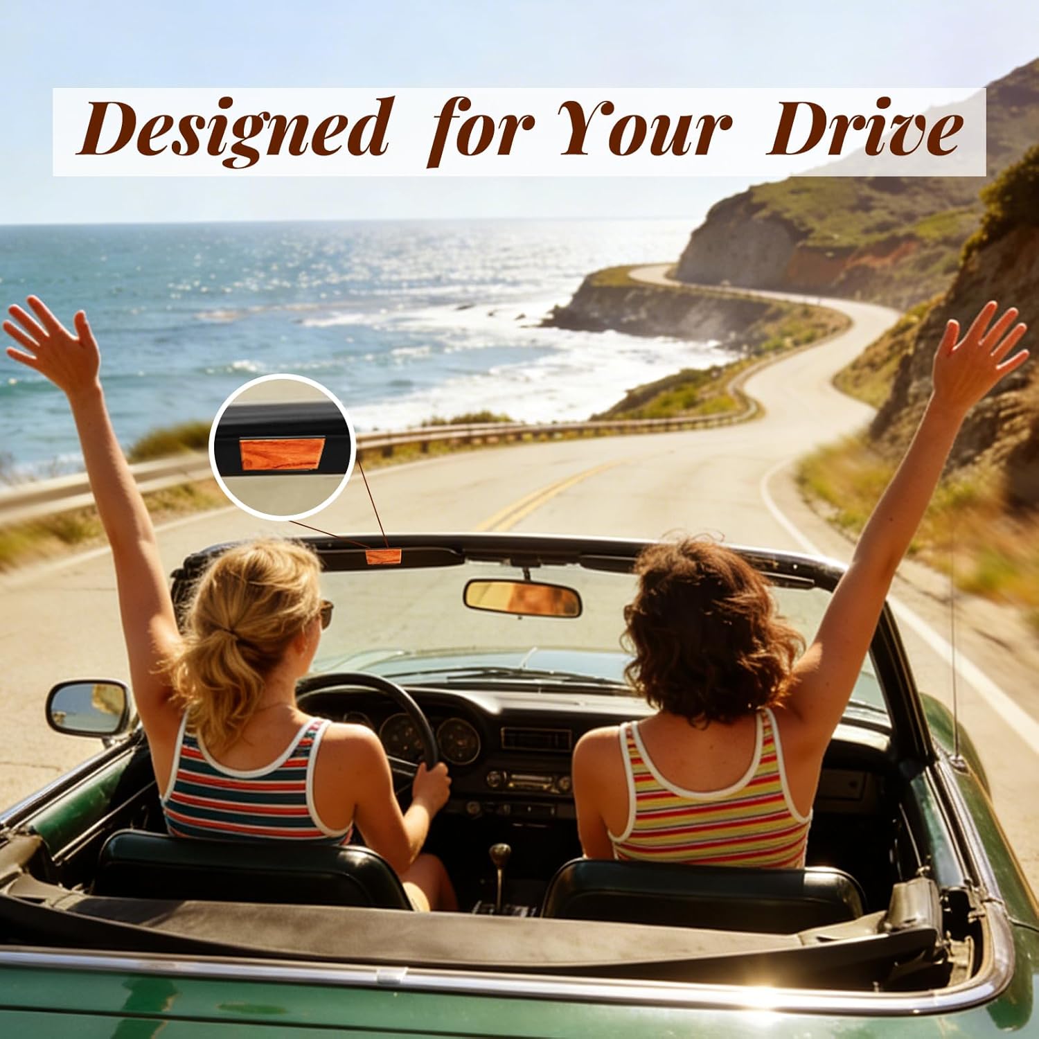 Car Air Freshener - Wood Air Freshener-Teak Amber Cabana Variety Scent Refill - Long Lasting Natural Car Fresheners - Clip Included