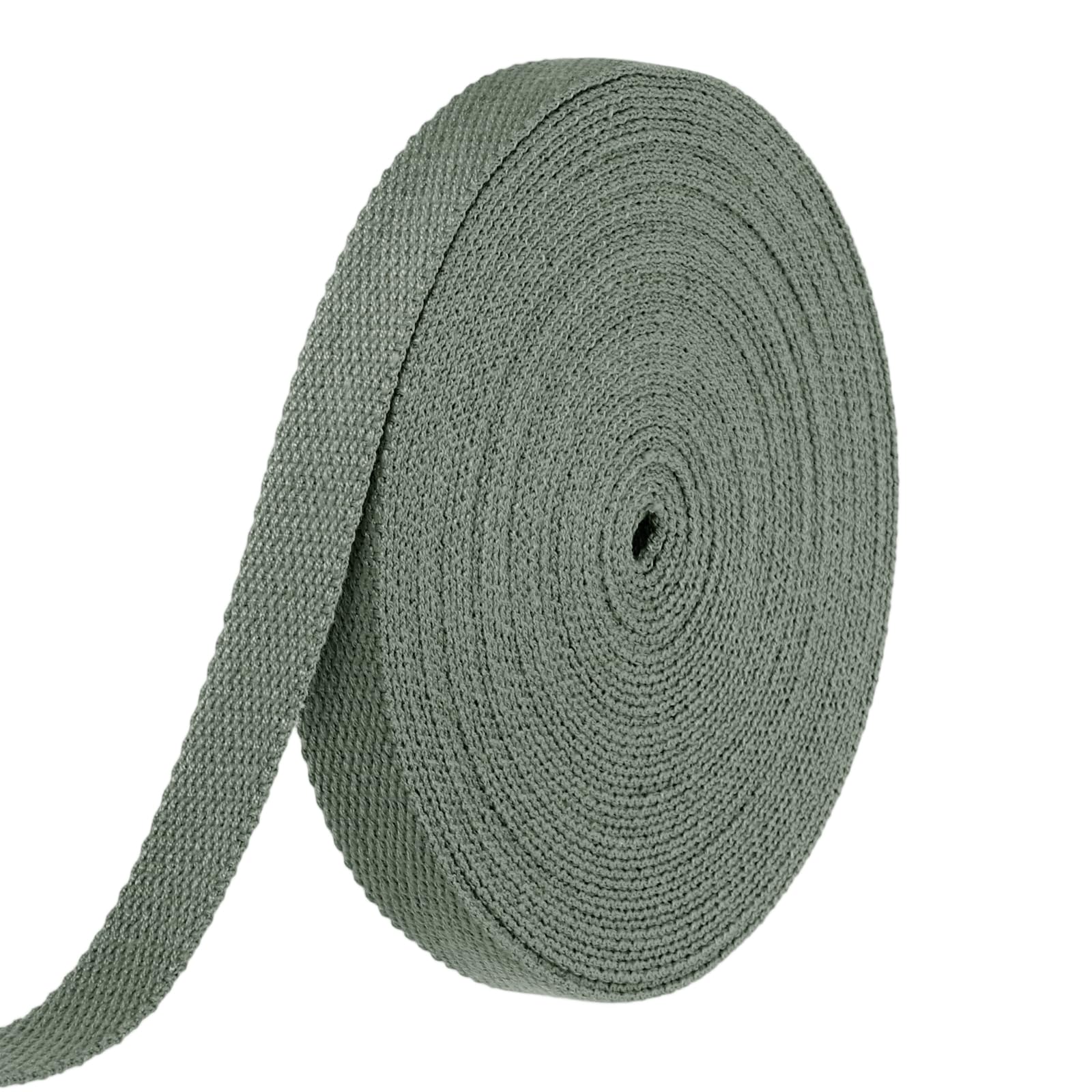 sourcing map Cotton Webbing 20mm x 10m (W x L) Polyester Cotton Weave Webbing Strap Twill Tape Ribbon for Art and Crafts Webbing Tote Bag Handles Cloth Belt Making Outdoor Supplies, Grey