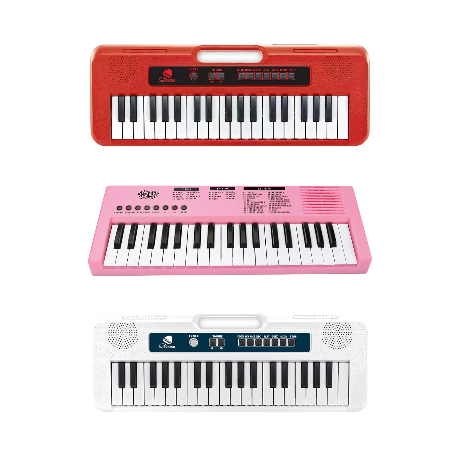 Tastiera Elettronica Portatile con 22 brani 8 Toni, White