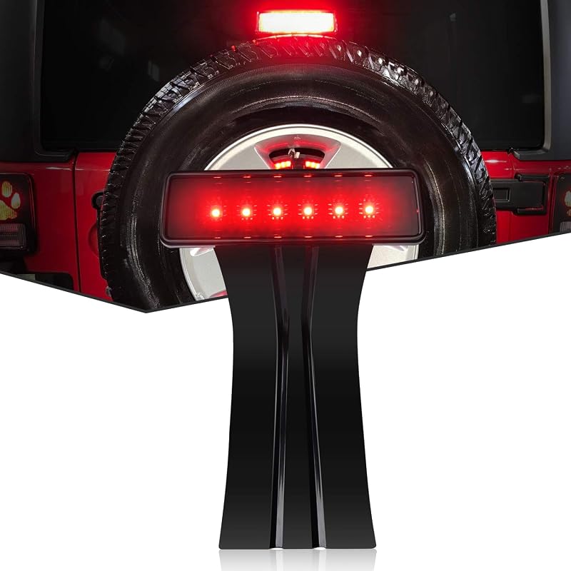 Luz de freio elevada LED Nilight com lente fumê para Jeep Wrangler JK 2007–2018