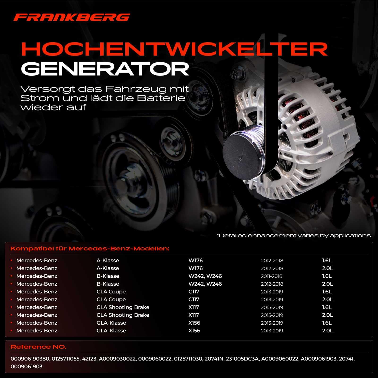 Frankberg Lichtmaschine Generator 150A A0009061903