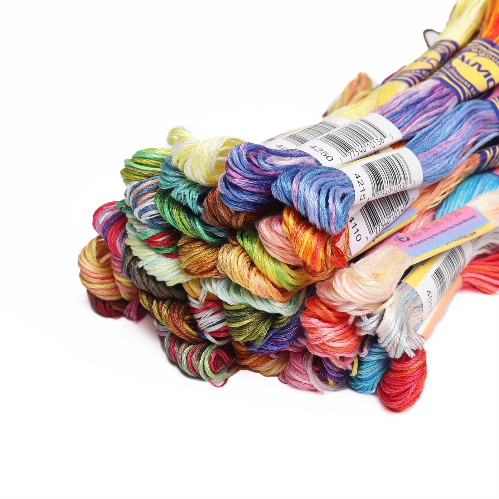 Stick Garn Set mit 40 verschiedenen Farben, Sticktwist aus gasierter, merzerisierter ägyptischer Baumwolle, 8 Meter Strang, Kreuzstichgarn für Bastelarbeiten