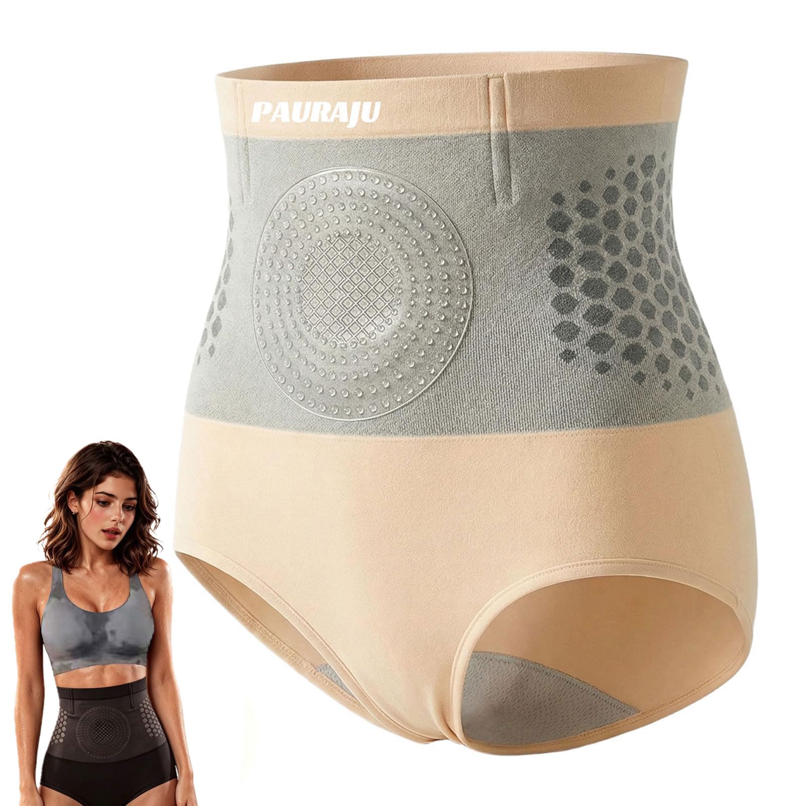 vimaz Pauraju Moringa 4-in-1 Micro-Particle Sculpting Fat-Burn Shorts, Pauraju Yoga Pants, Seamless High-Waisted Shapewear Tummy Control Pants for Women (SKIN TONE, XXL)