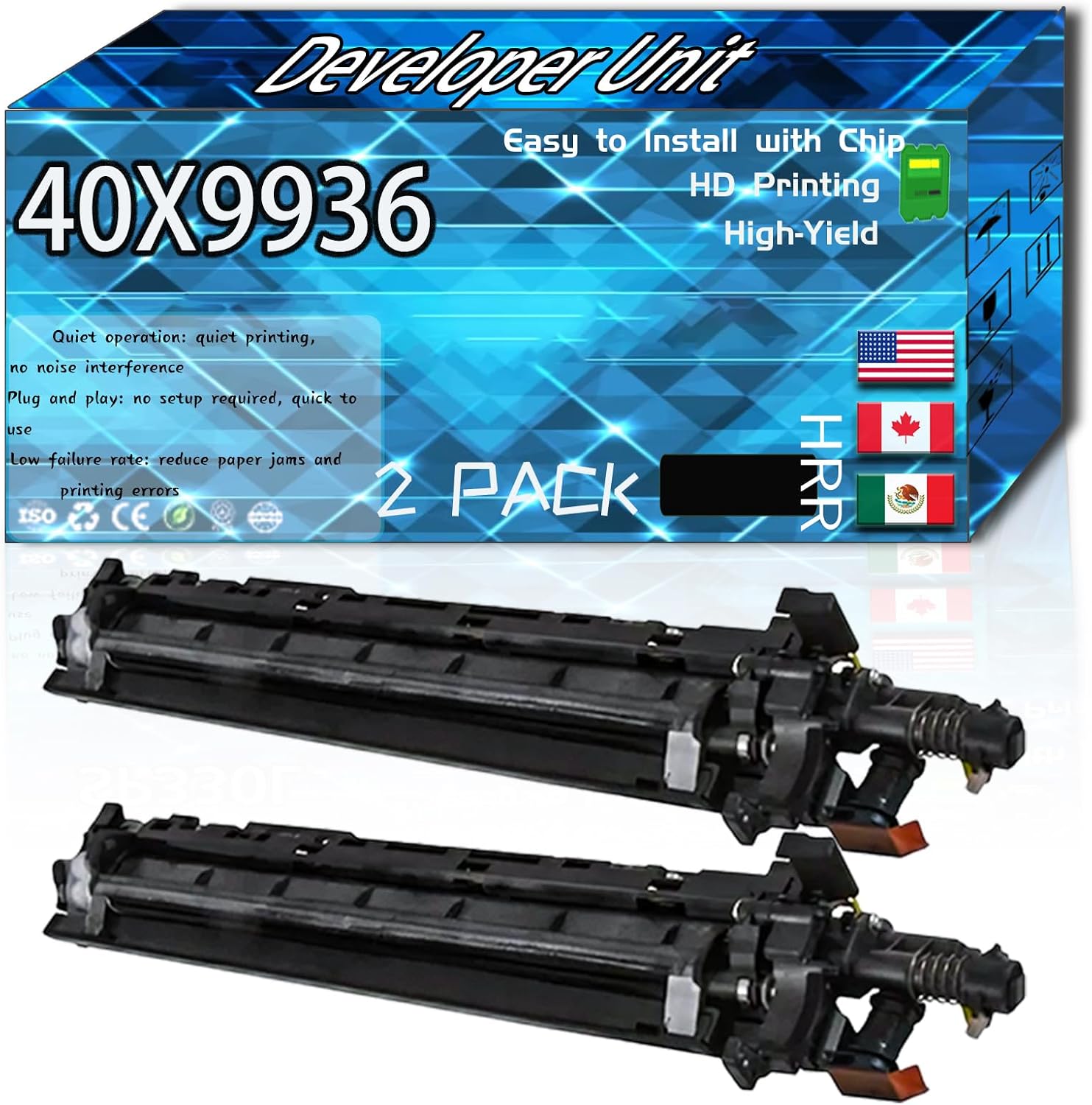 40X9936 Developer Unit Compatible for Lexmark MS911de MX910de MX911dte MX912dxe XM9155 XM9165 Printers, High Production Replacement (2-Pack Black)