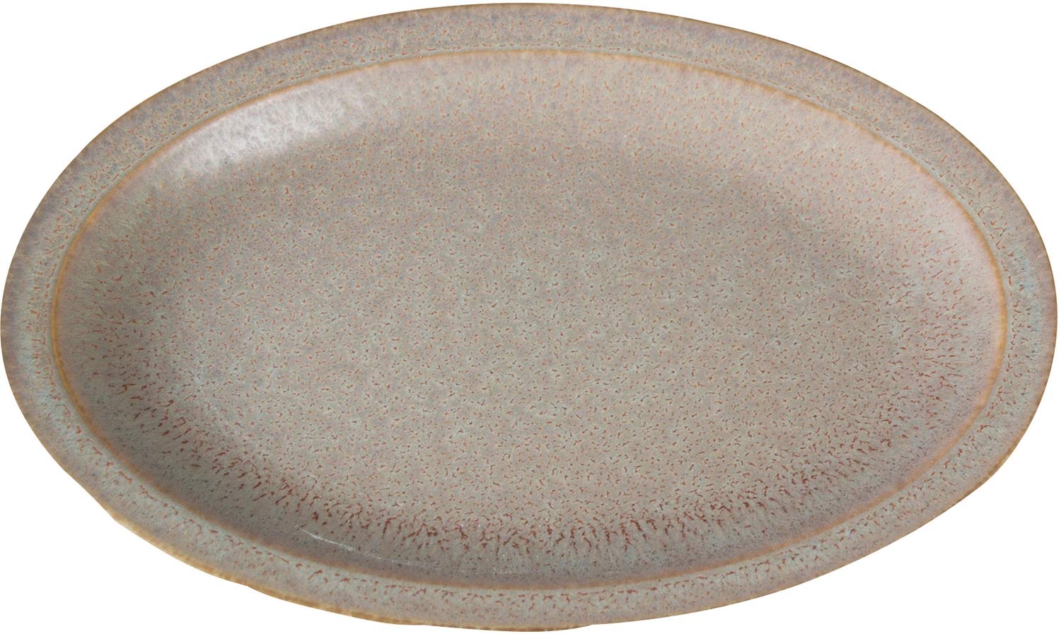 Plateau ovale d'exception Figure Moon Kiln Greige, céramique de haute facture