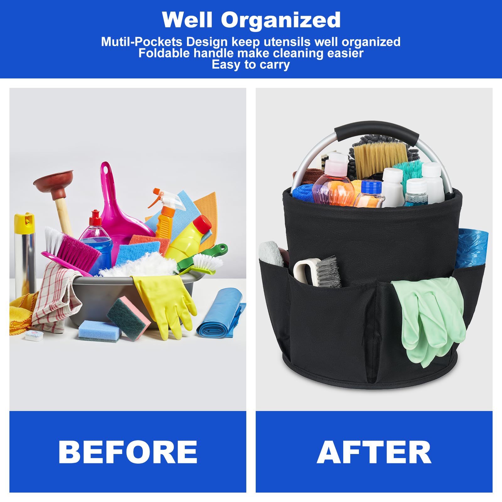 Jaffzora Cleaning Bucket Organiser Caddy - Image 2