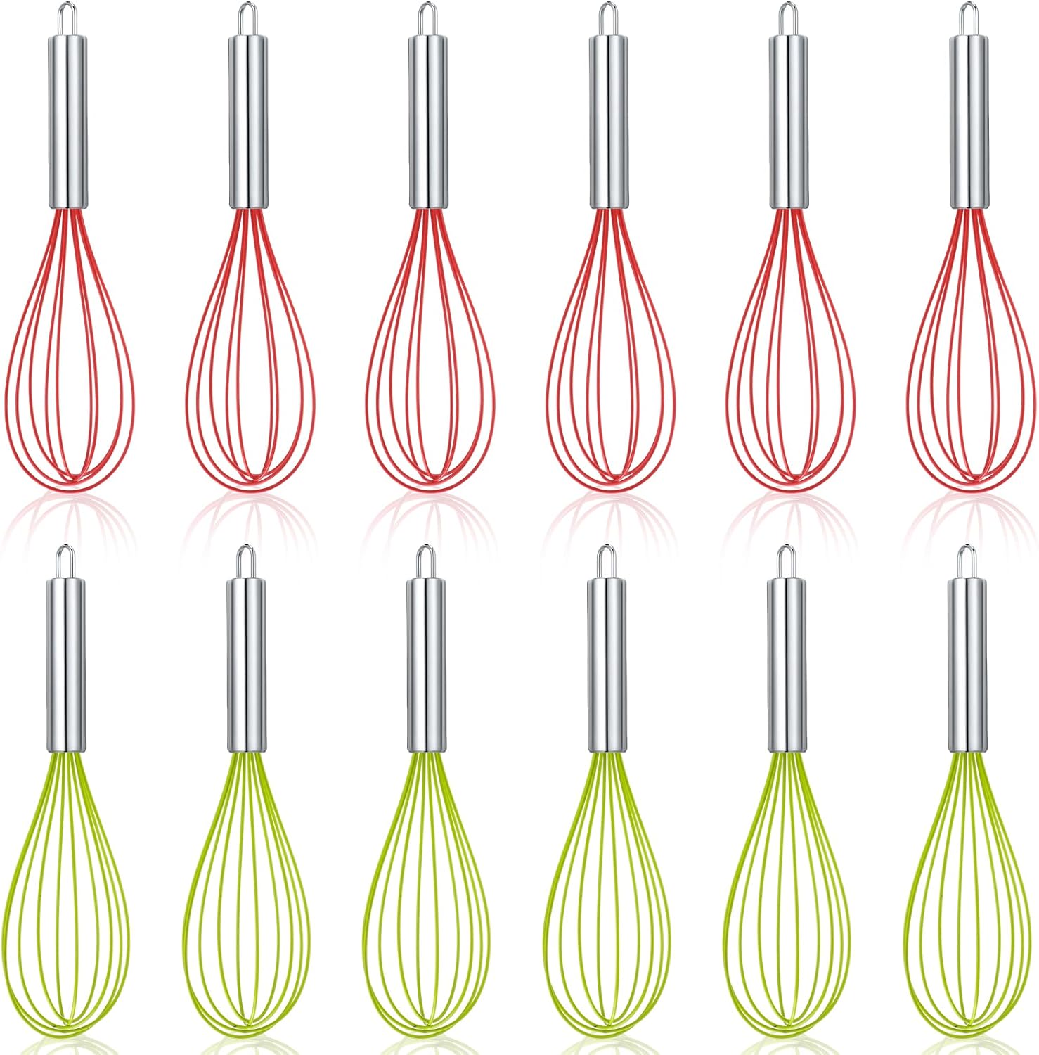 48 Sets 8 Inch Whisks Bulk DIY Fillable Whisk Gifts Colored Silicone Whisks for Cooking Heat Resistant Egg Beaters for Candy Holder Party Favors