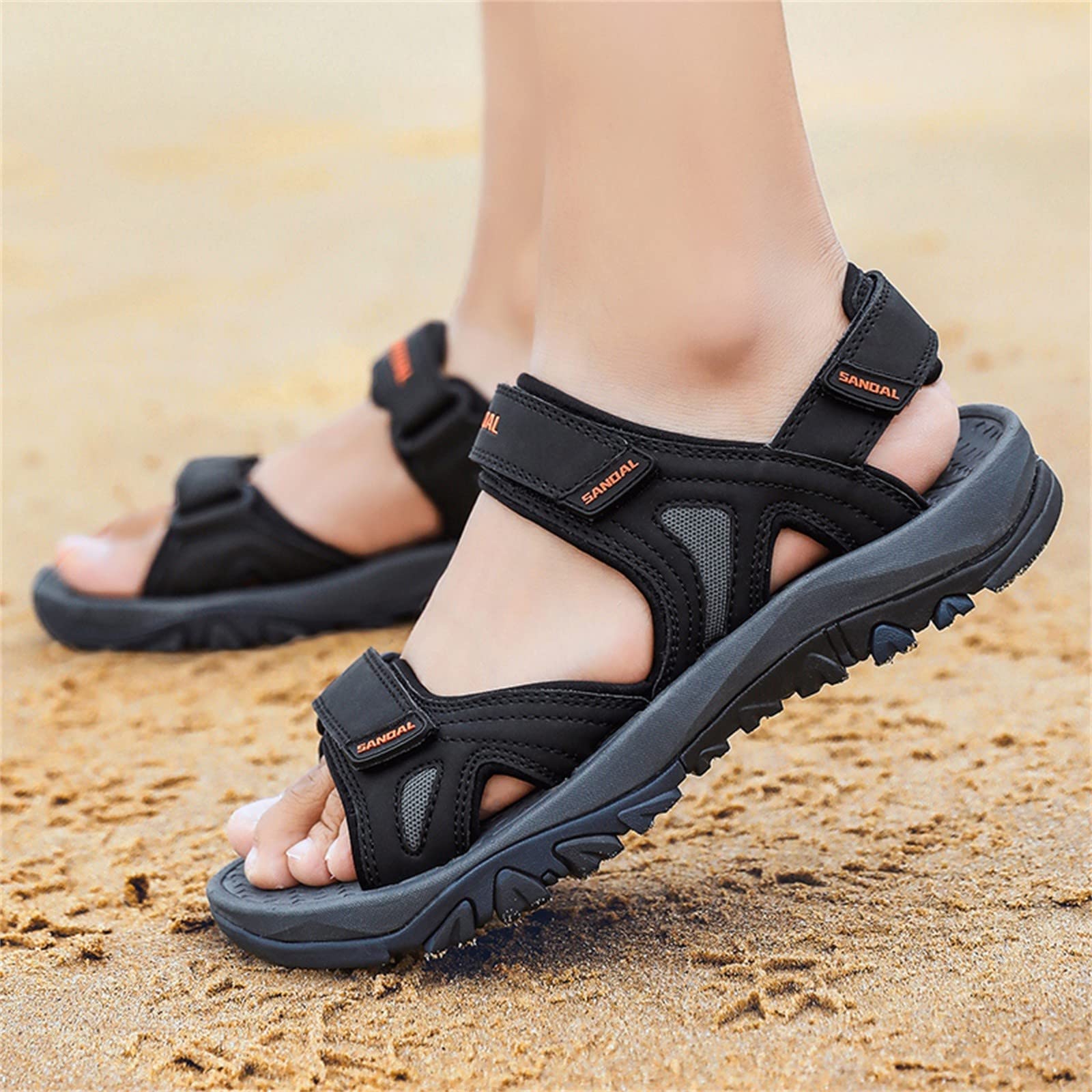 Sandalias Playa Hombre Suela de Goma Malla Transpirable con Bandas Ajustables Senderismo Casual Chanclas Piscina Zapas Calzado Sandalia Punta Reforzada Secado Rapido para Trekking Exterior