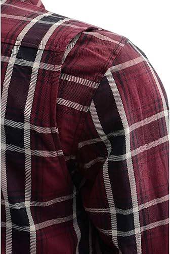 Miniatura 8 de Milwaukee Leather MPM1640 Camisa de franela a cuadros para hombre con armadura aprobada por la CE - Reforzada con fibra de aramida