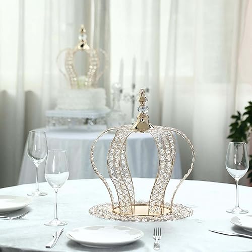 Miniatura 8 de Efavormart - Decoración para tartas de cristal dorado metálico de 16 pulgadas con 204 cuentas acrílicas para bodas, fiestas de cumpleaños, eventos