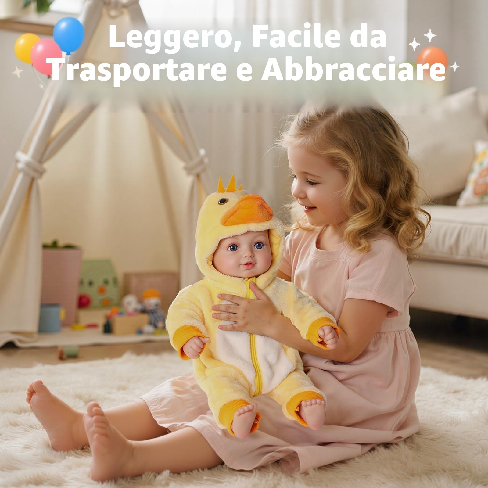 BABESIDE Bambole Bambina 43cm Arti in Vinile Realistici Corpo Morbido
