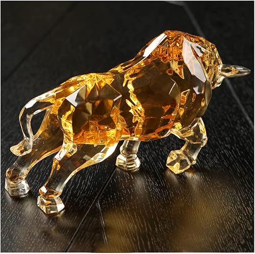 Miniatura 6 de FengShui Wall Street - Estatua de toro de acrílico para pared, escultura de toro en casa, oficina, escritorio, adorno decorativo de 8.7 pulgadas de