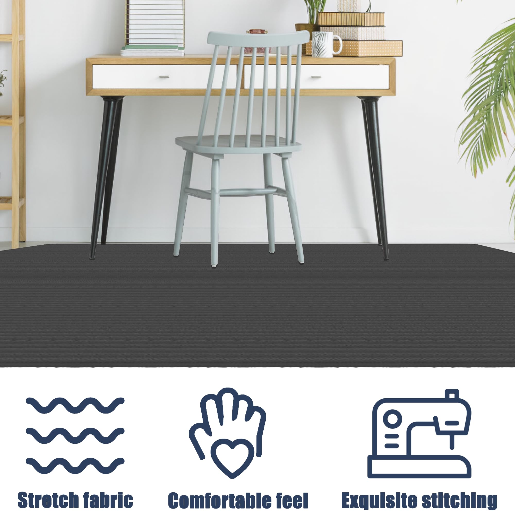 Protector Suelo Silla Ruedas 75 x 100 cm Resistente a Los Arañazos Alfombrillas para Sillas de Oficina Material Resistente y Duradero Silla de Escritorio para Laminado, Gris Oscuro