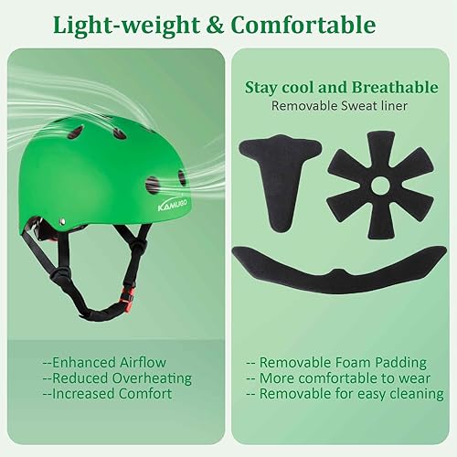 Miniatura 5 de KAMUGO Casco ajustable para niños, con equipo de protección deportiva, rodilleras, coderas, muñequeras para niños de 2 a 8 años de edad, para