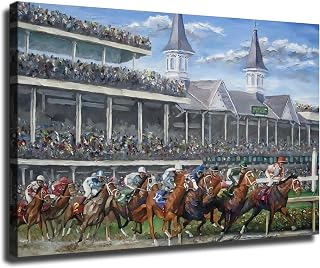 UT The Kentucky Derby Churchill Downs Poster, Horse Racing, Vintage Oil Painting, For Room Aesthetic Living Room Bedroom Office Decor (12x18inch,No Framed)