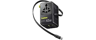 Baseus 45W European Travel Plug Adapter, 6-in-1 Universal Power Adapter with USB-C Retractable Cable, PD Fast Charging GaN International Travel Essentials for Over 200 Countries - Picogo AG11
Baseus 45W European Travel Plug Adapter, 6-in-1 Universal Power Adapter with USB-C Retractable Cable, PD Fast C…