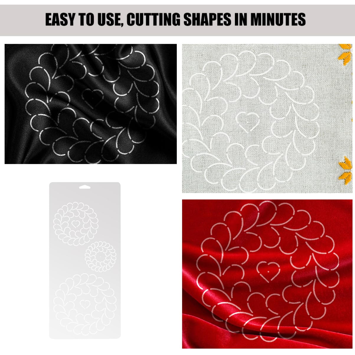 Gadpiparty 4 Pezzi modello patchwork di grandi dimensioni Forniture trapuntanti cucitura forme modelli di cucito telai per trapuntatura per trapuntatura a mano bianca