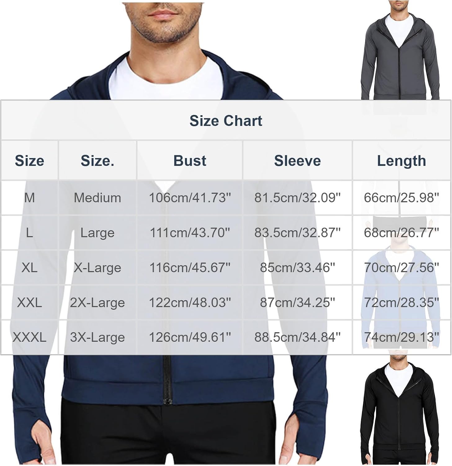 Cambkatl Quick Dry Athletic Hoodies for Men Full Zip Workout Casual Lightweight Long Sleeve Hiking Jackets with Thumb Hole