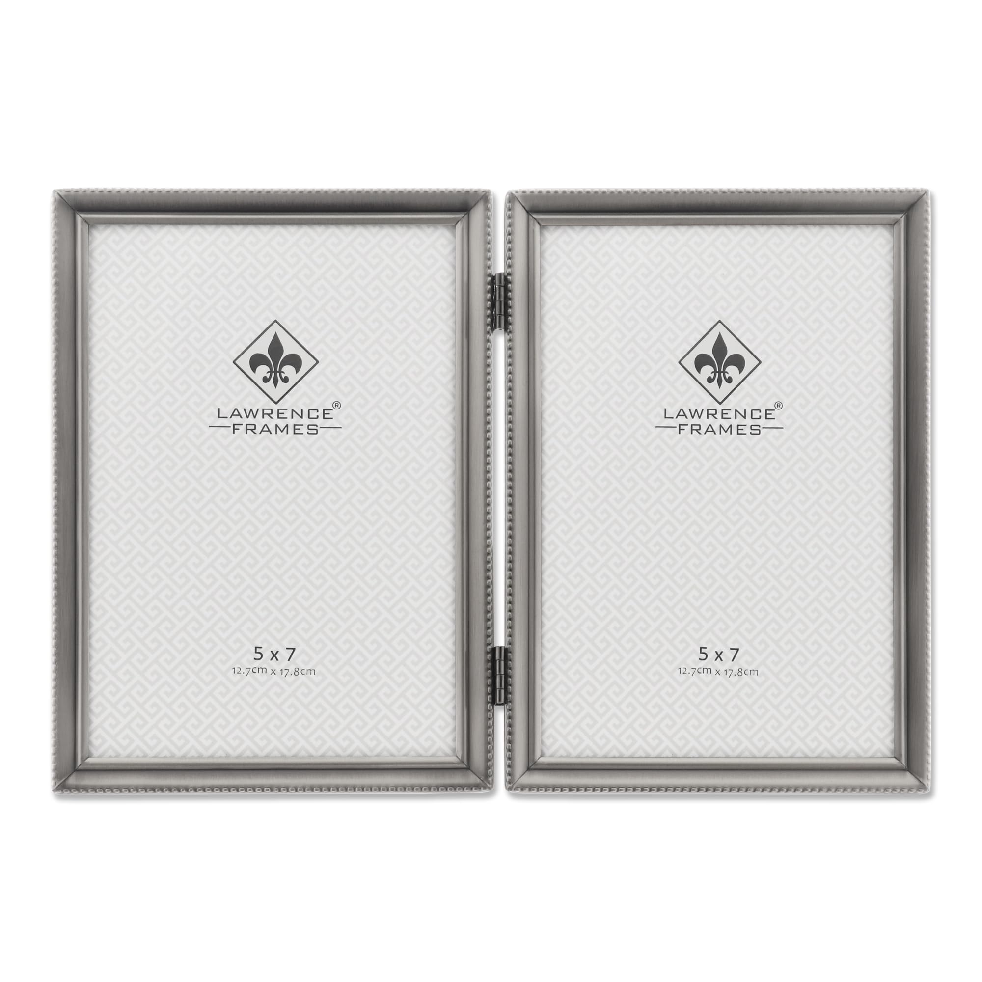 Lawrence Frames Doppel-Bilderrahmen mit Scharnier, 12,7 x 17,8 cm, antikes Zinn