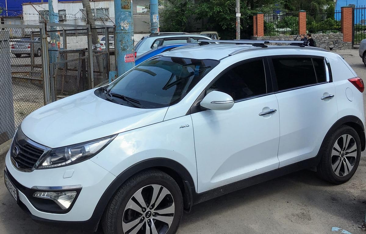 Kenguru Barre Portatutto per Tetto compatibile con Kia Sportage SL 2010-2015, Alluminio, 115cm, Capacità di Carico 70kg, con Rotaie Integrate