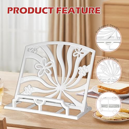 Miniatura 3 de Elegante soporte para libros de cocina de hierro fundido, soporte decorativo de metal para libros de recetas para Biblia, soporte de libro de