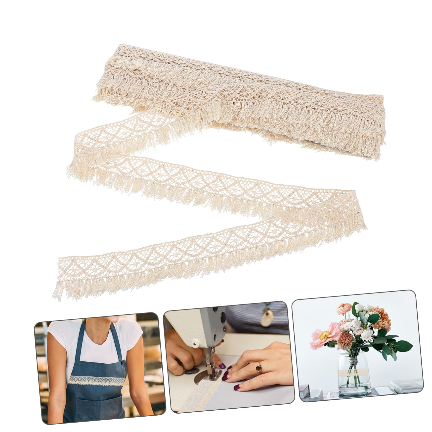 STOBOK 2stücke Tassel-spitzenborte Aus Breit Für Hochzeitskleider -projekte Und Dekoration Von Feiern Und Veranstaltungen Yards Naturweiß
