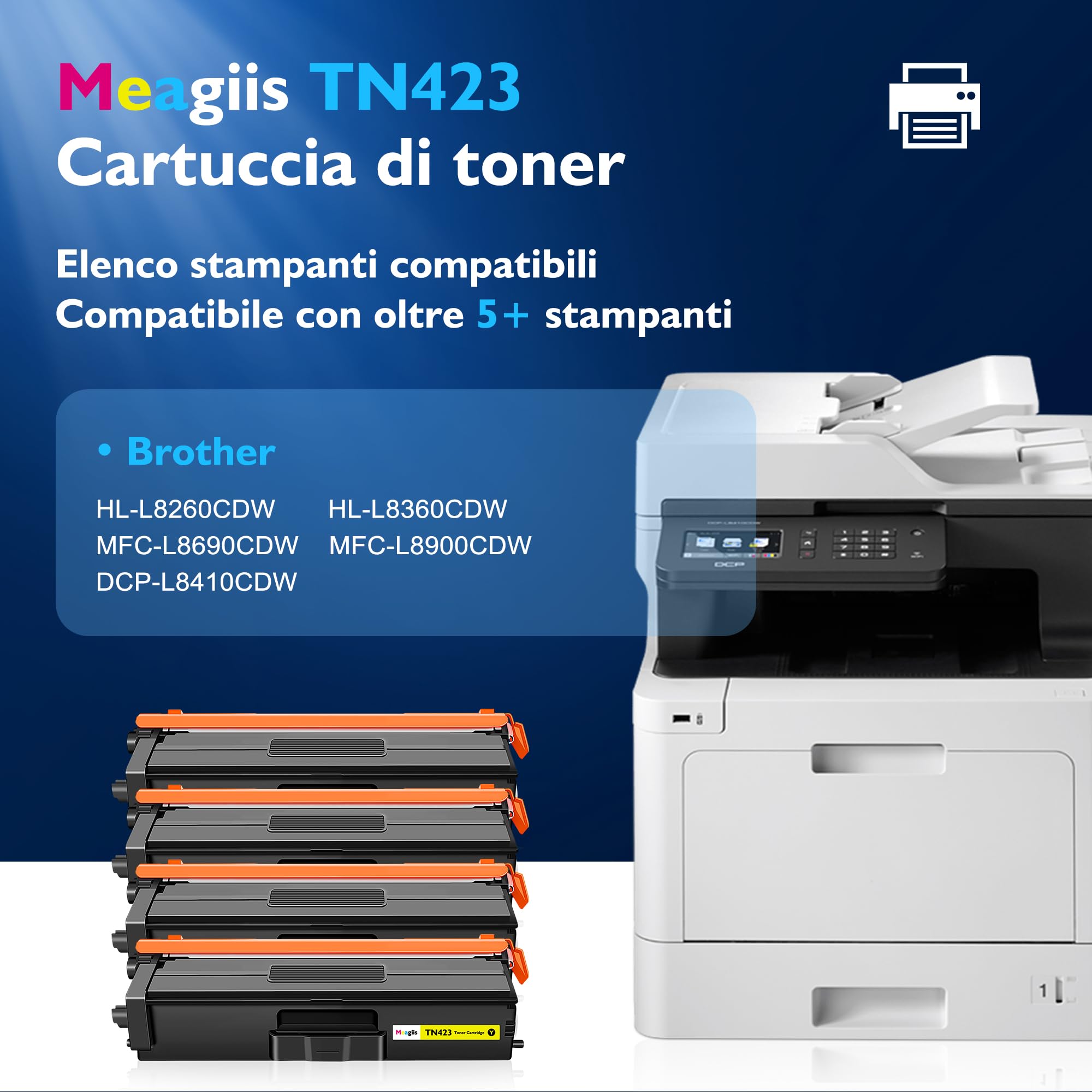 TN423 Toner Compatibili con Brother TN-423 TN-421 TN421 (4 Pezzi)