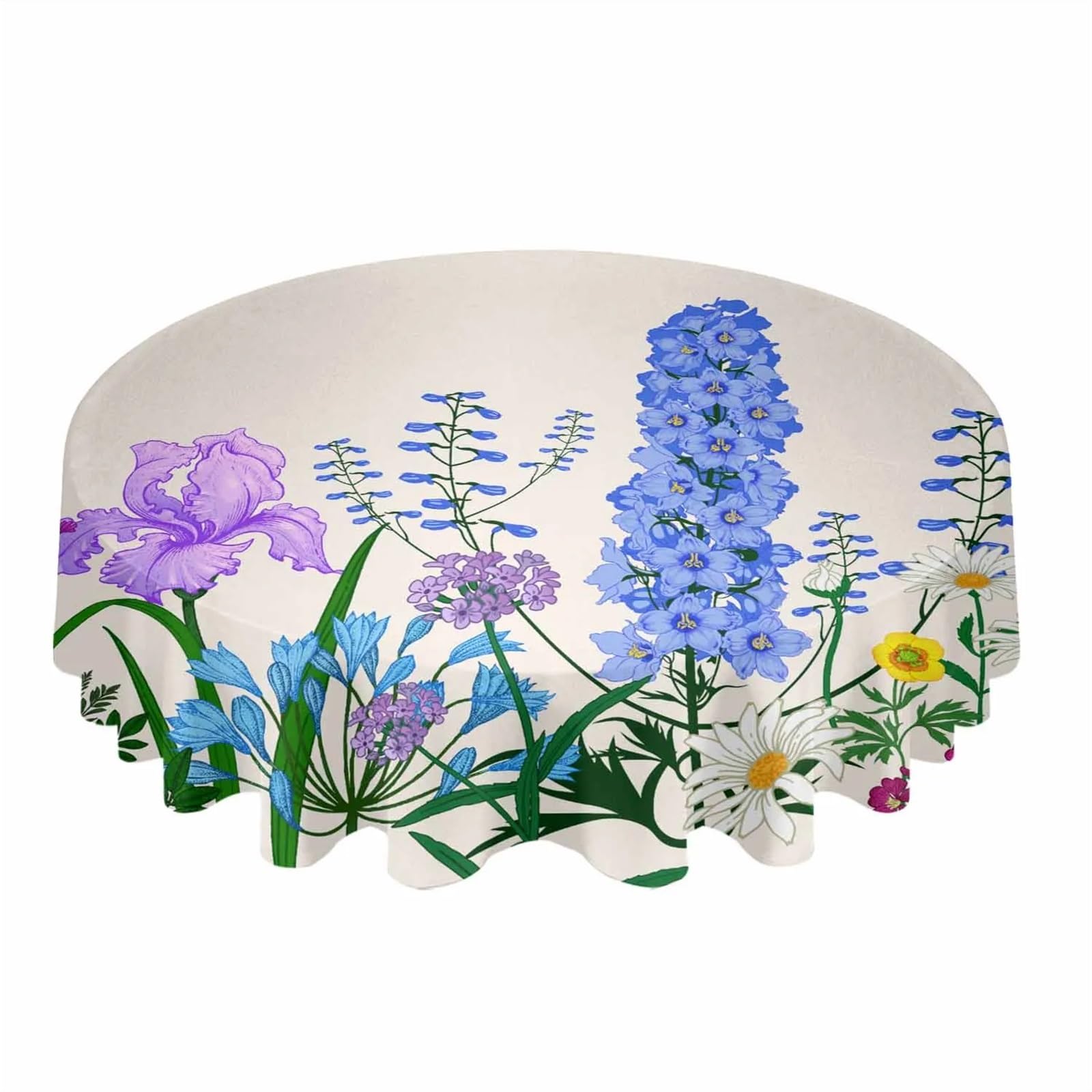 Nappe ronde florale de 153cm imperméable pour nappe de mariage