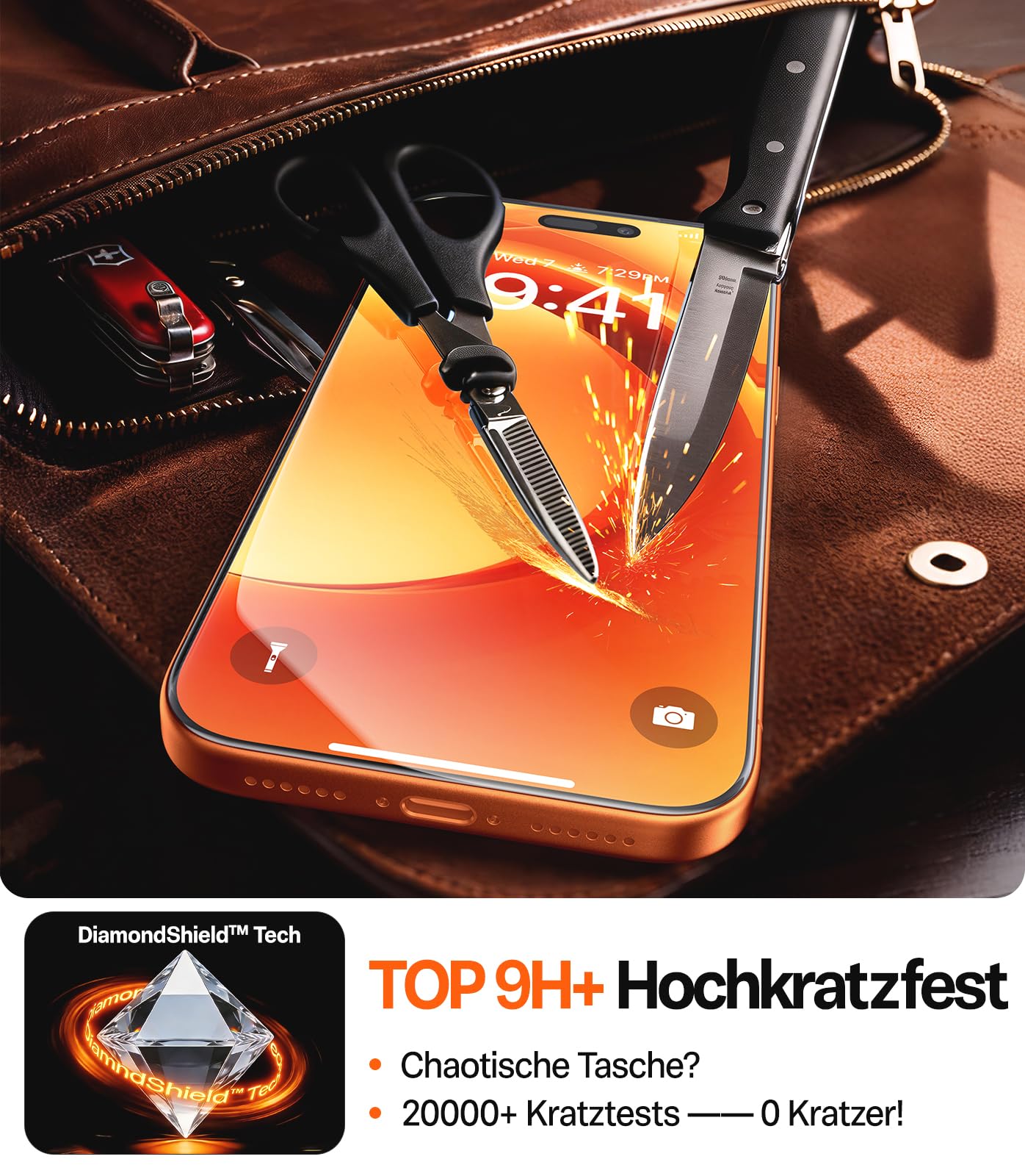 TORRAS für iPhone 17 Pro Hülle + Panzerglas,Ostand Q3 Rugg Hülle Extrem Rutschfest mit 360°-Ständer für MagSafe + 2 Stück 9H+ Schutzfolie, 3D Full Screen, Auto-Montage, Kratzfest
