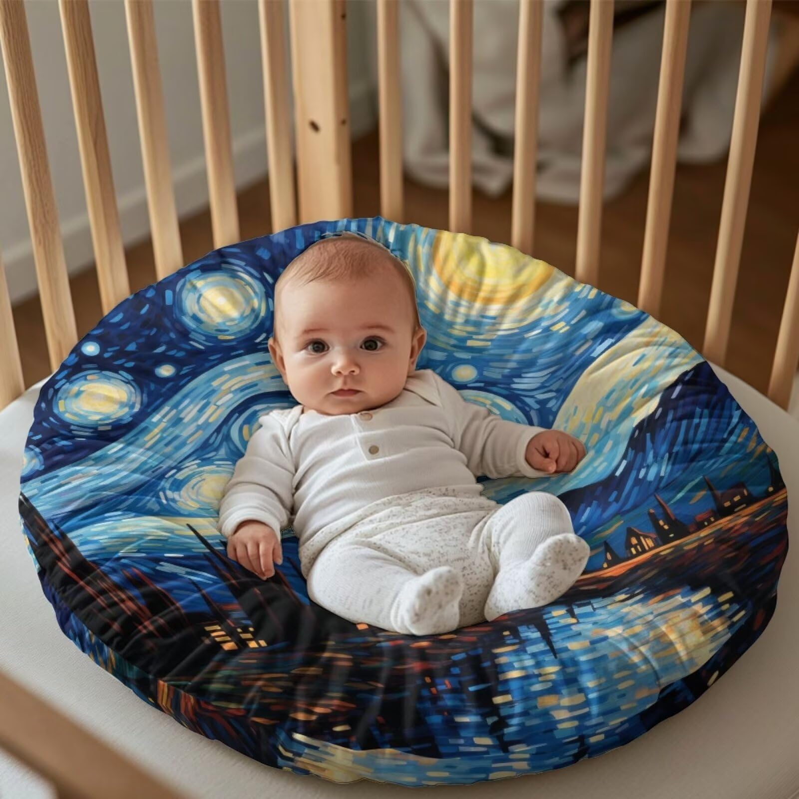 Bivxisrvo Blue Sky Baby Lounger Cover for Newborns Soft Slipcover Fitting Most Infant Loungers and Baby Nest Loungers Baby Padded Lounger Infant Floor Seat Covers for Boys Girls