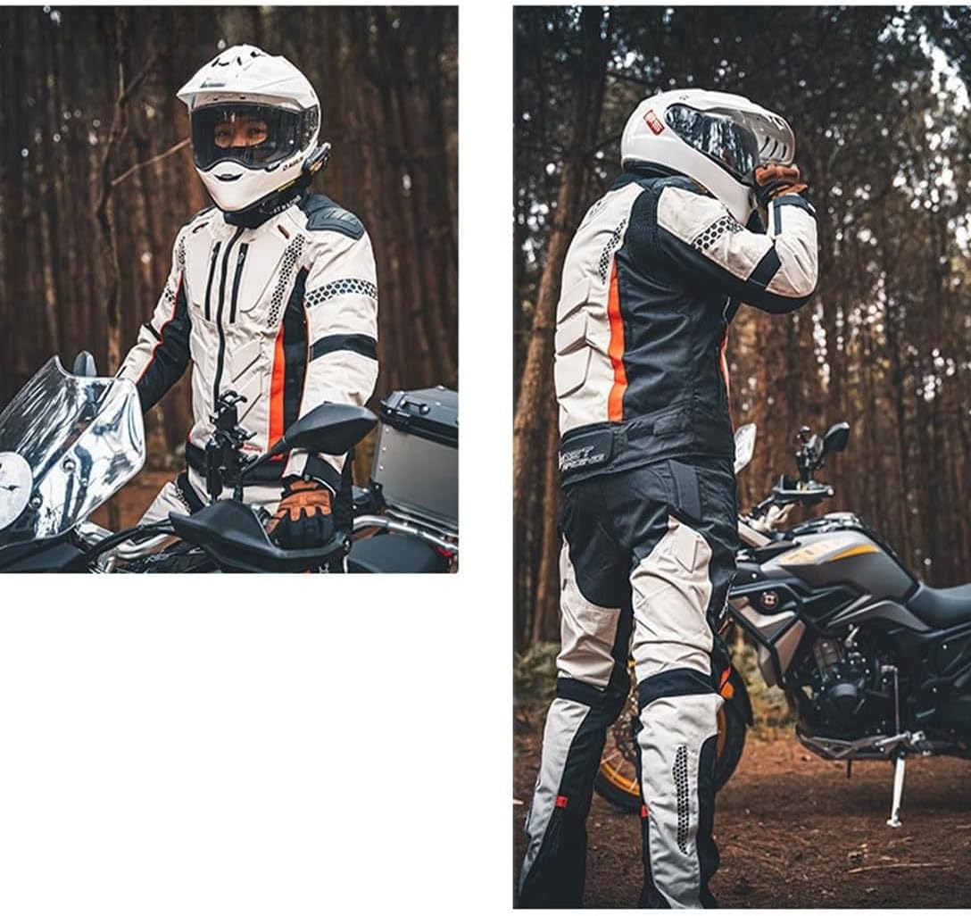 バイク ジャケット 上下セット 撥水 プロテクター付き 反射パネル付き ライディング防具 綿インナー着脱可能 レーシング服 防風防寒