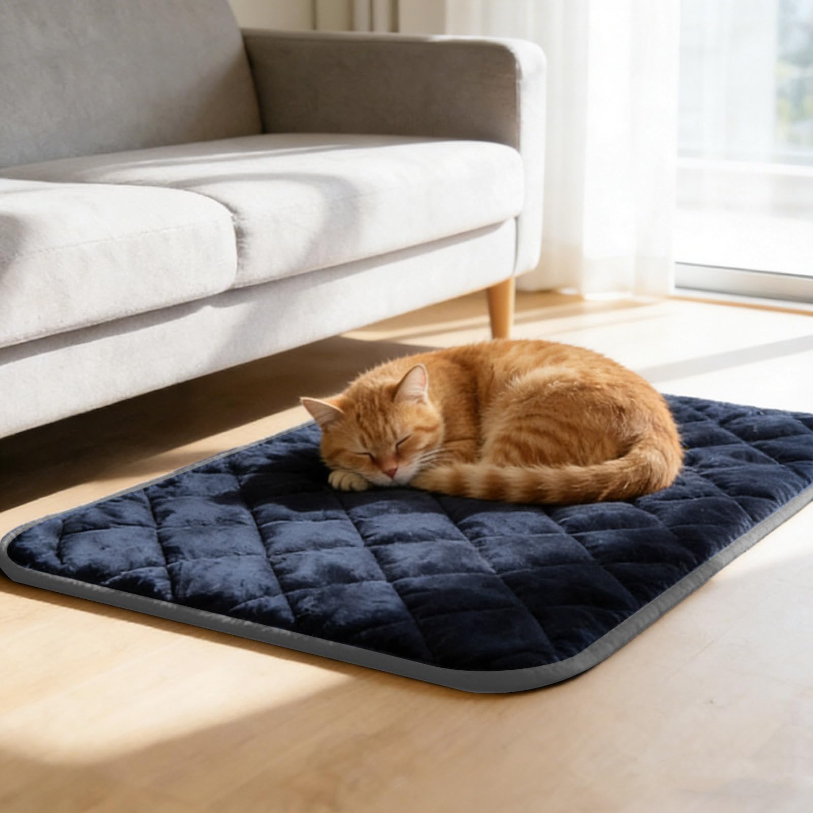 Tapis auto-chauffant pour chat | Lit réfléchissant thermique, 5 couches auto-chauffant – pour chats, chatons, chiots, maison, intérieur, extérieur, salon, hiver