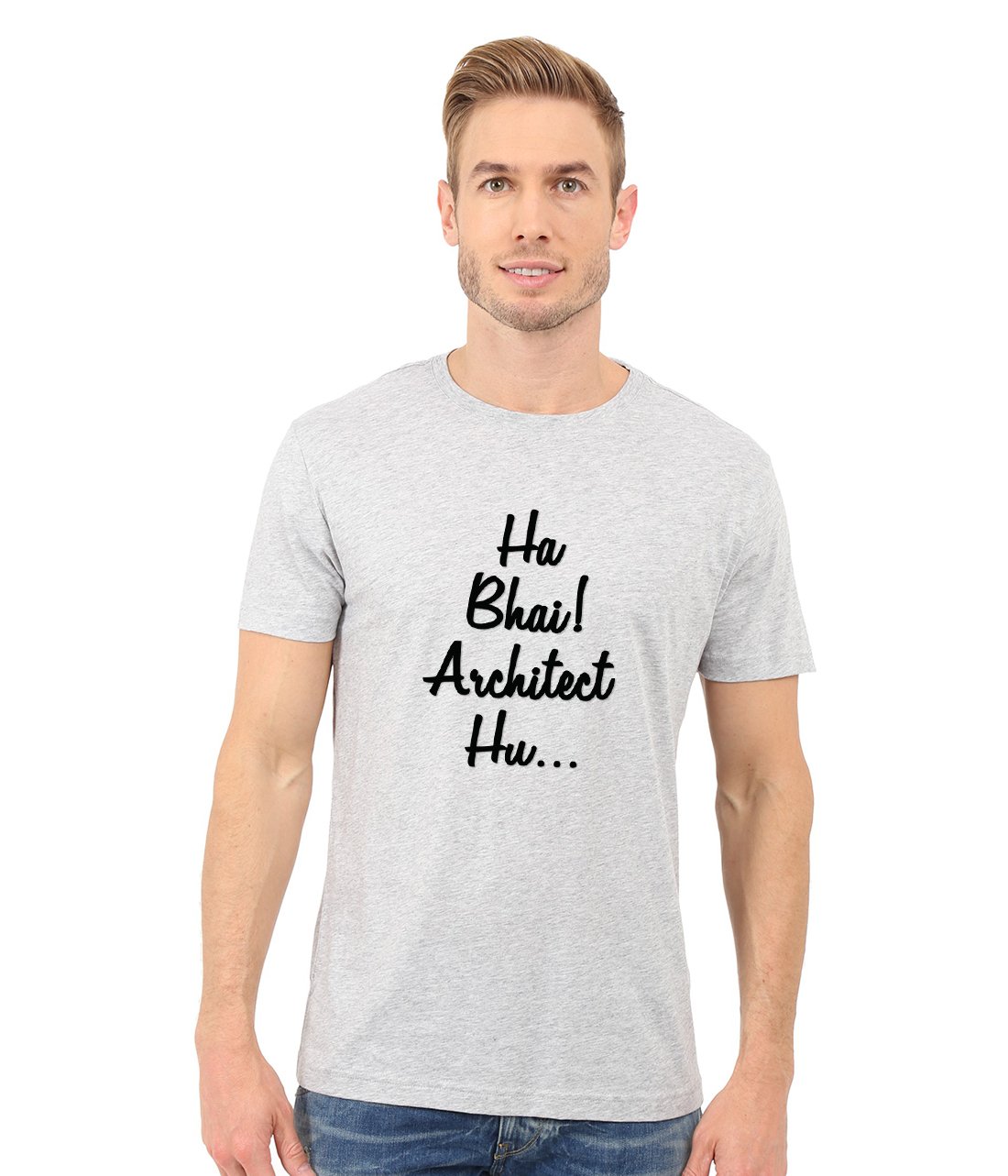 RedfoolT-Shirt for Men by Ha Bhai Architect Hu Grey Quotation Tees
