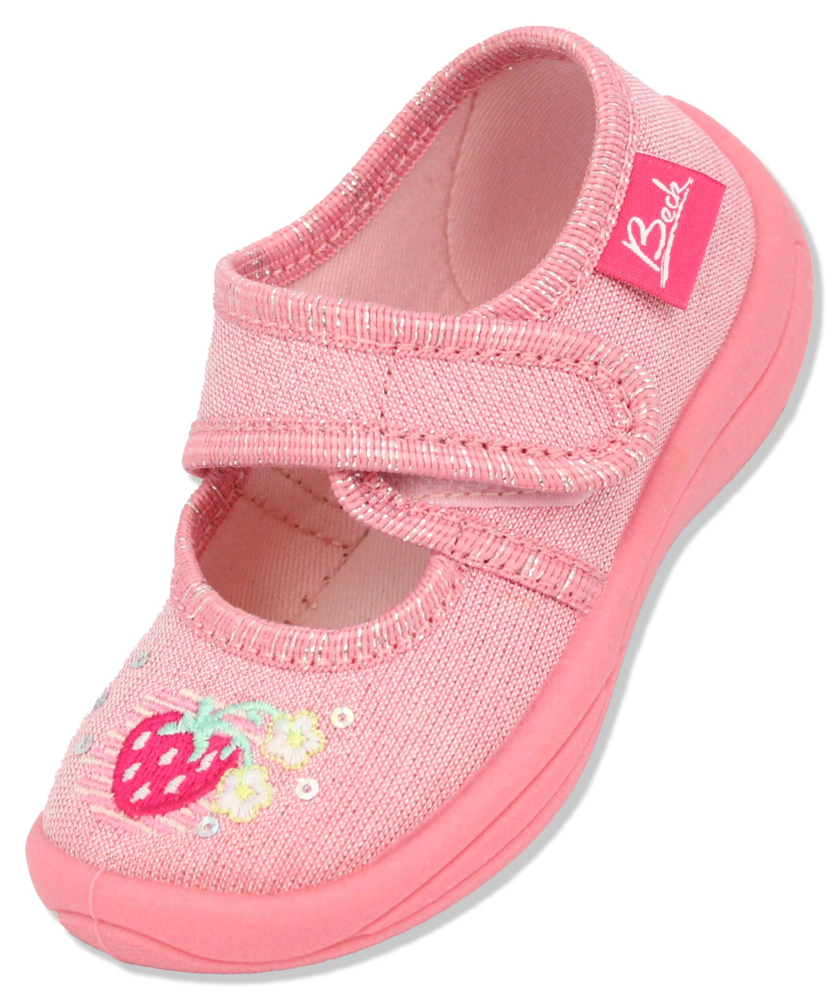 Beck Girls Little Strawberry Slippers, pink, 4.5 UK Child