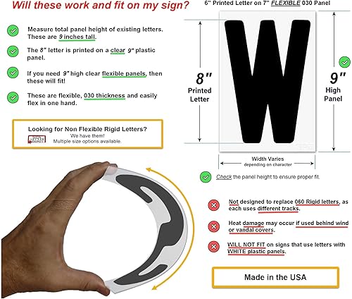 Miniatura 2 de Letras de letreros intercambiables para exteriores de 8 pulgadas letras flexibles portátiles de 300 unidades fuente Helvetica panel de 8 pulgadas