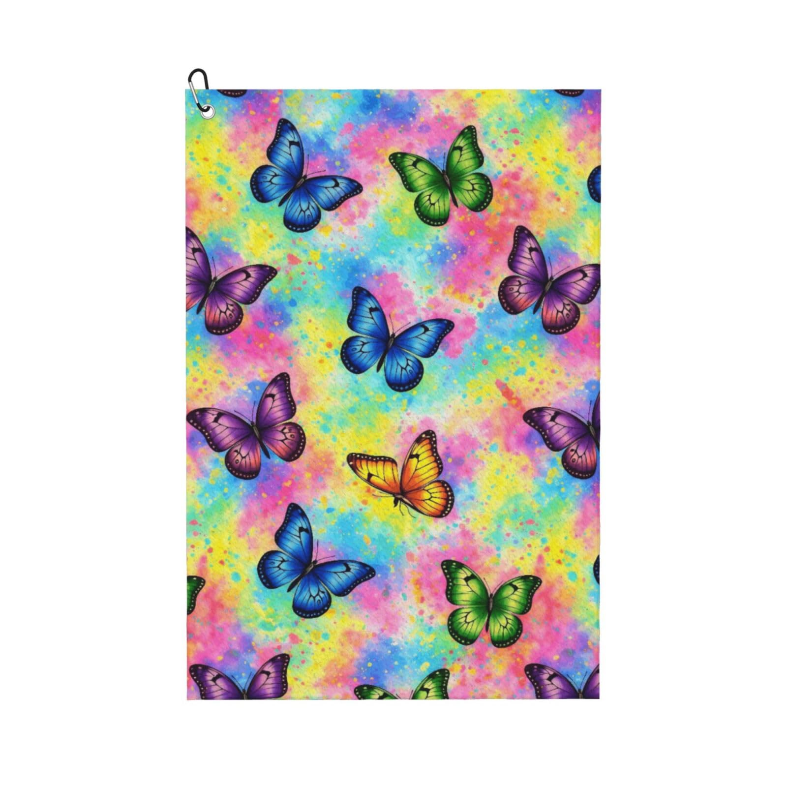 BSDFGSDD Butterfly Colorful Golf Towel 24 x 16 inches