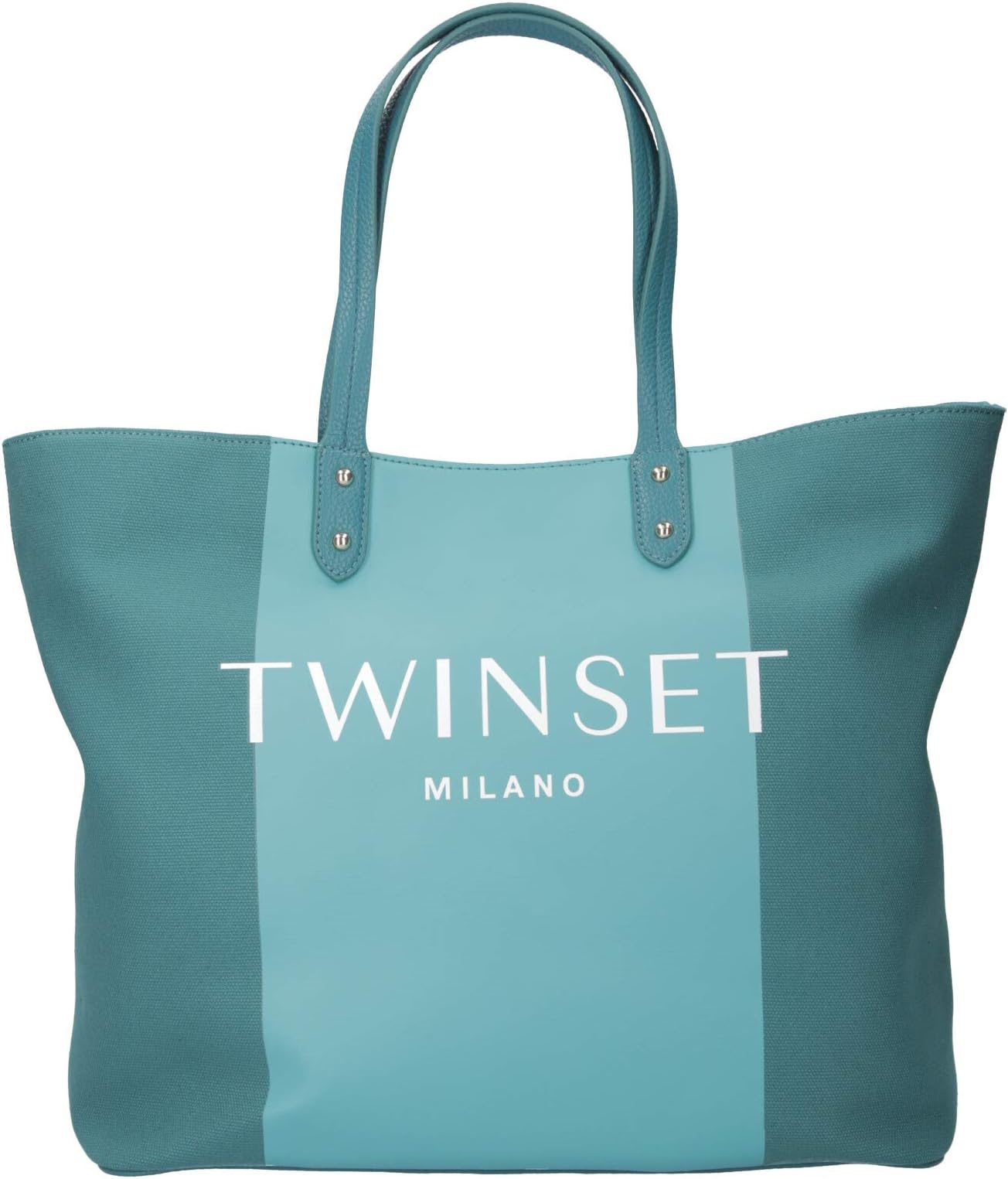 Twin Set cotton shopper bag 201TO8220 green jad