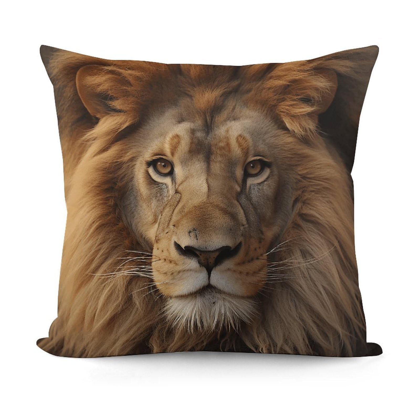 VstaDank African Lion Head Throw Pillow Cover Soft Square Cushion Cover Art Artwork Pillow Covers Mordern Couch Pillow Covers Decorative Cushion Case for Chair Couch Bedroom Living Room
