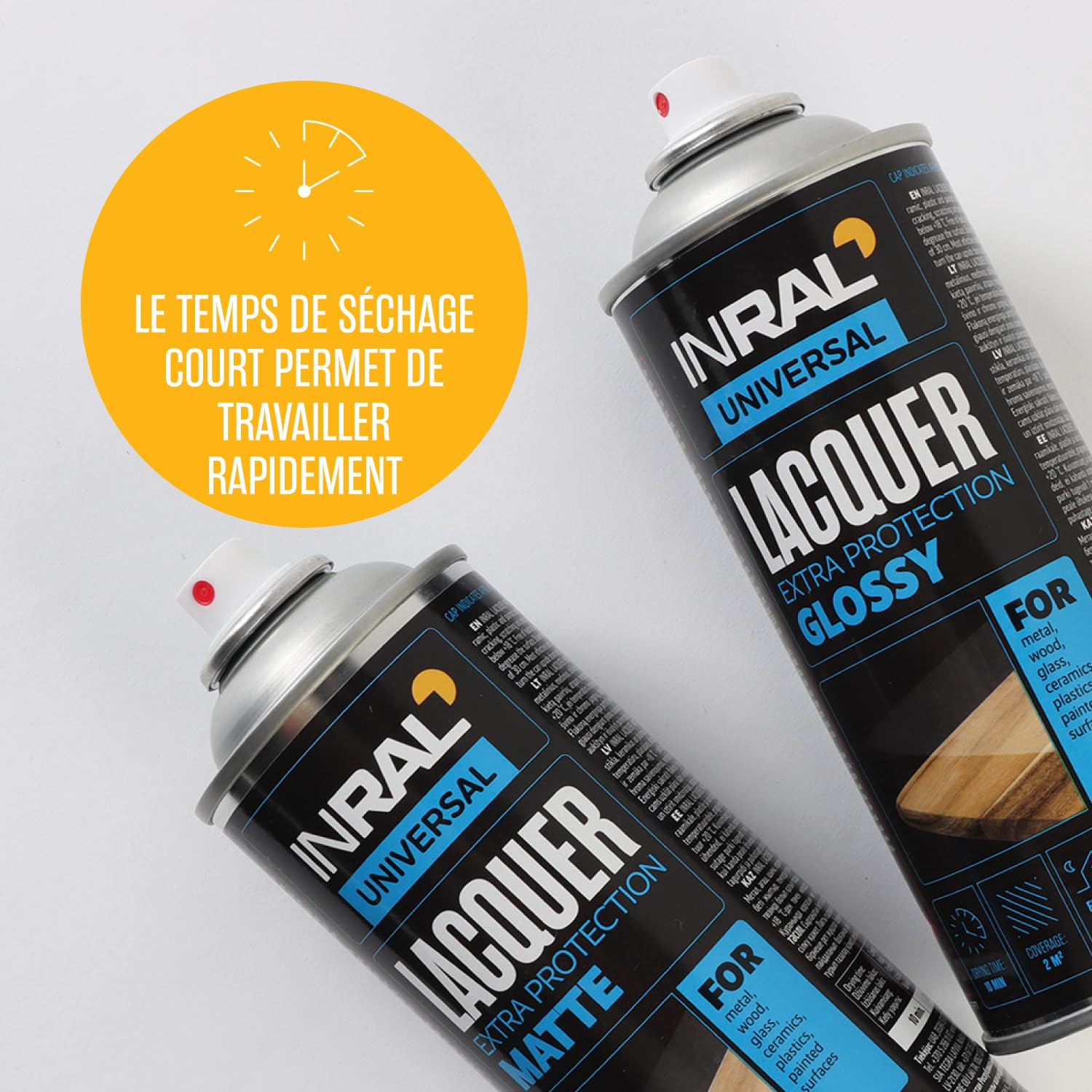 Vernis acrylique en spray transparent satiné résistant à l'eau chaleur rayures UV