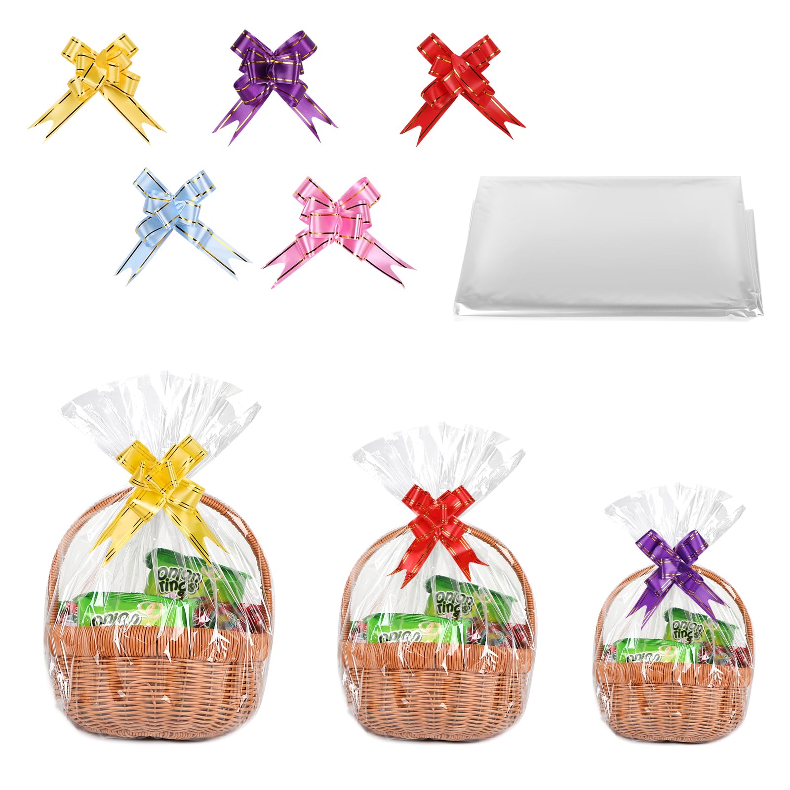 LALAGO Große Geschenkfolie Transparent Cellophantüten, 30 St